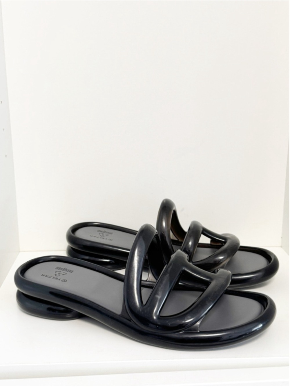 New Melissa x Telfar Jelly Slide Black size 8 - Picture 2 of 7